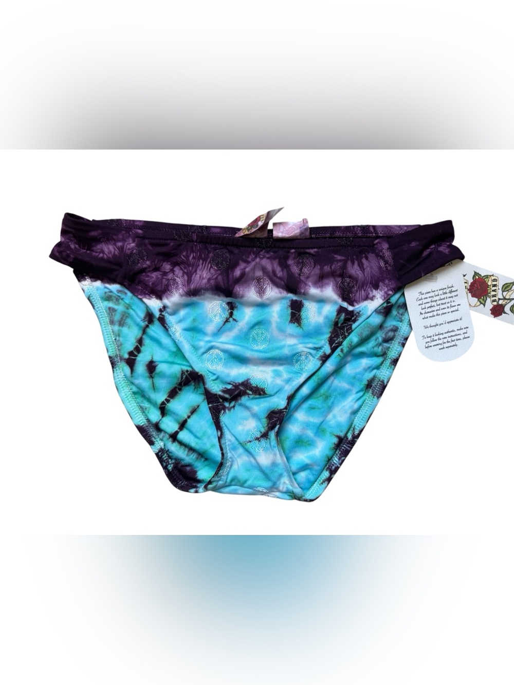 Lucky Brand Peace Sign Tie-Dye Bikini Bottoms